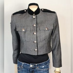 Vintage Henri Bendel Gray Military Jacket SZ 2